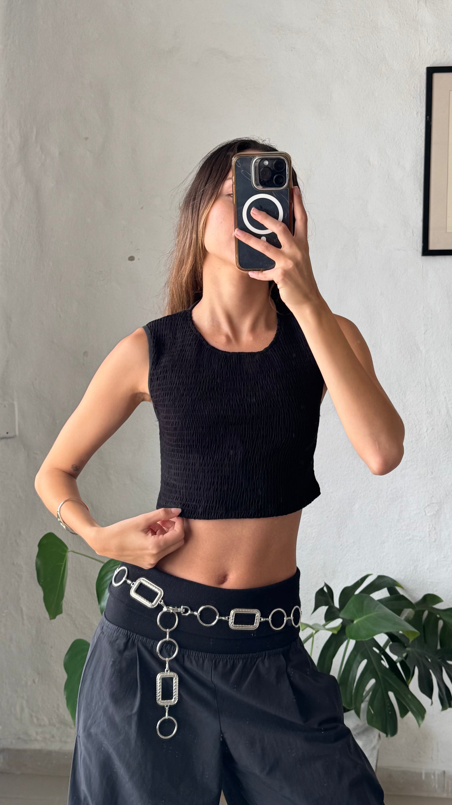 Black Upcycled top