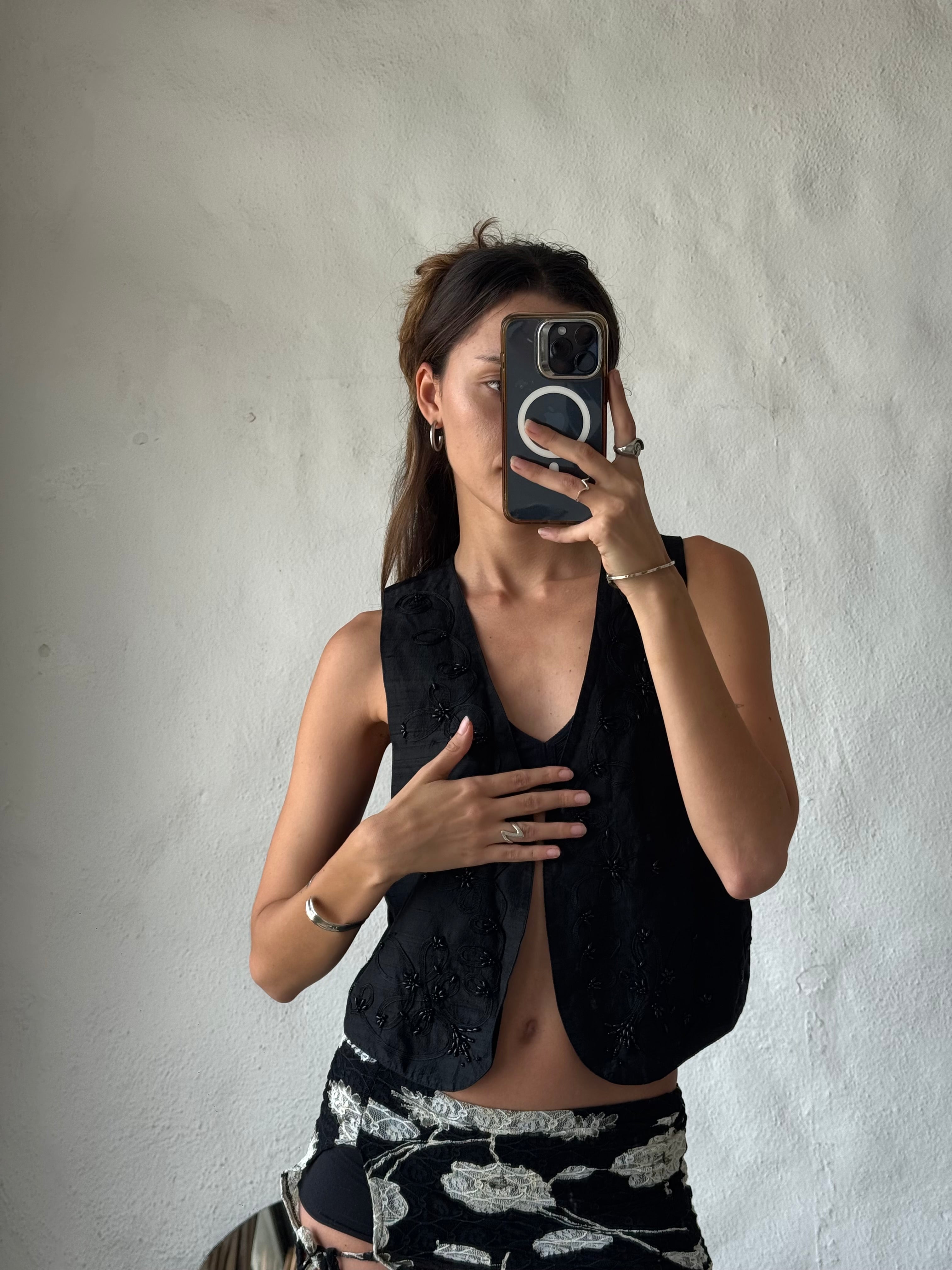 Black vintage Vest