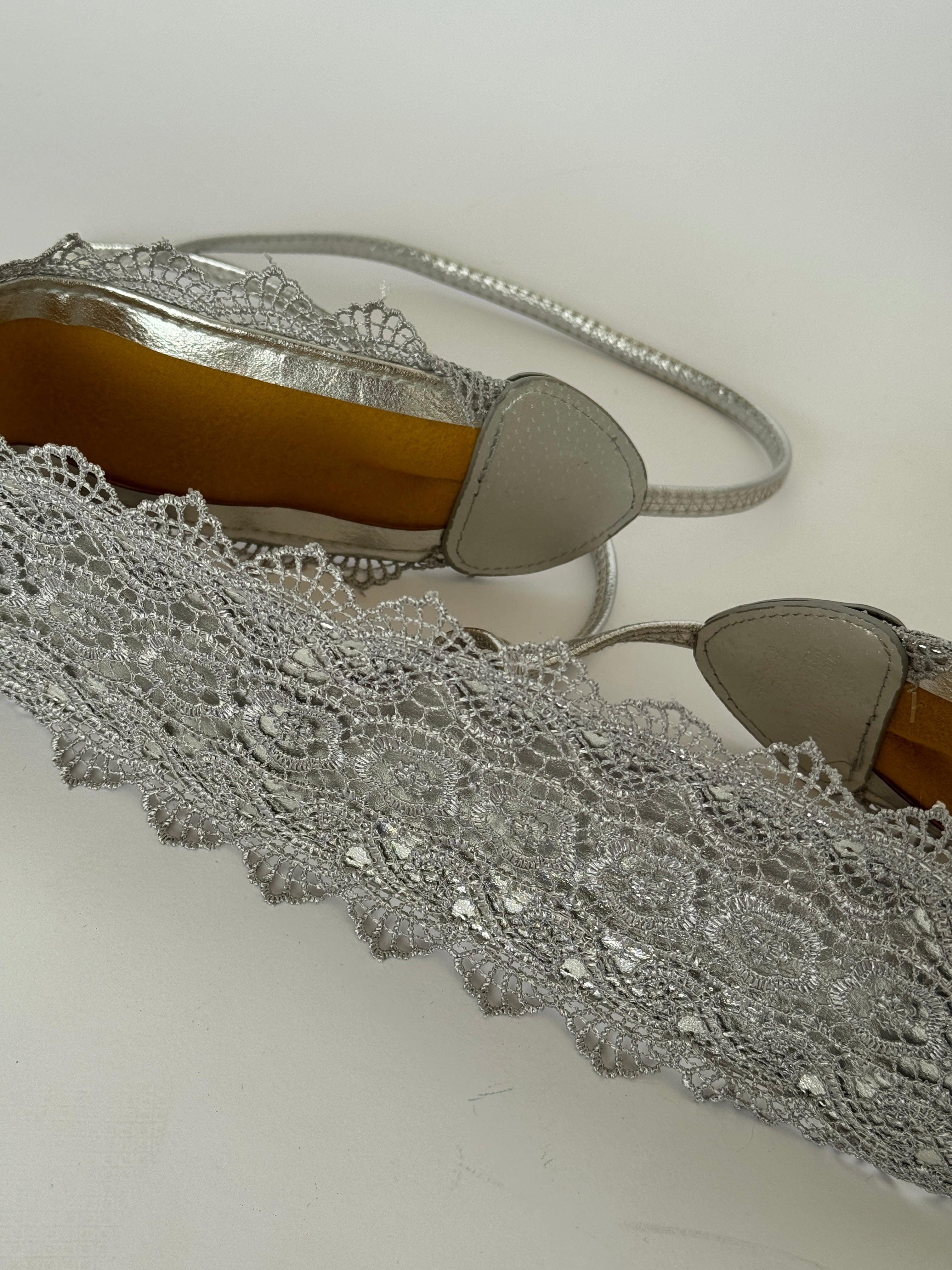 Silver lace belt