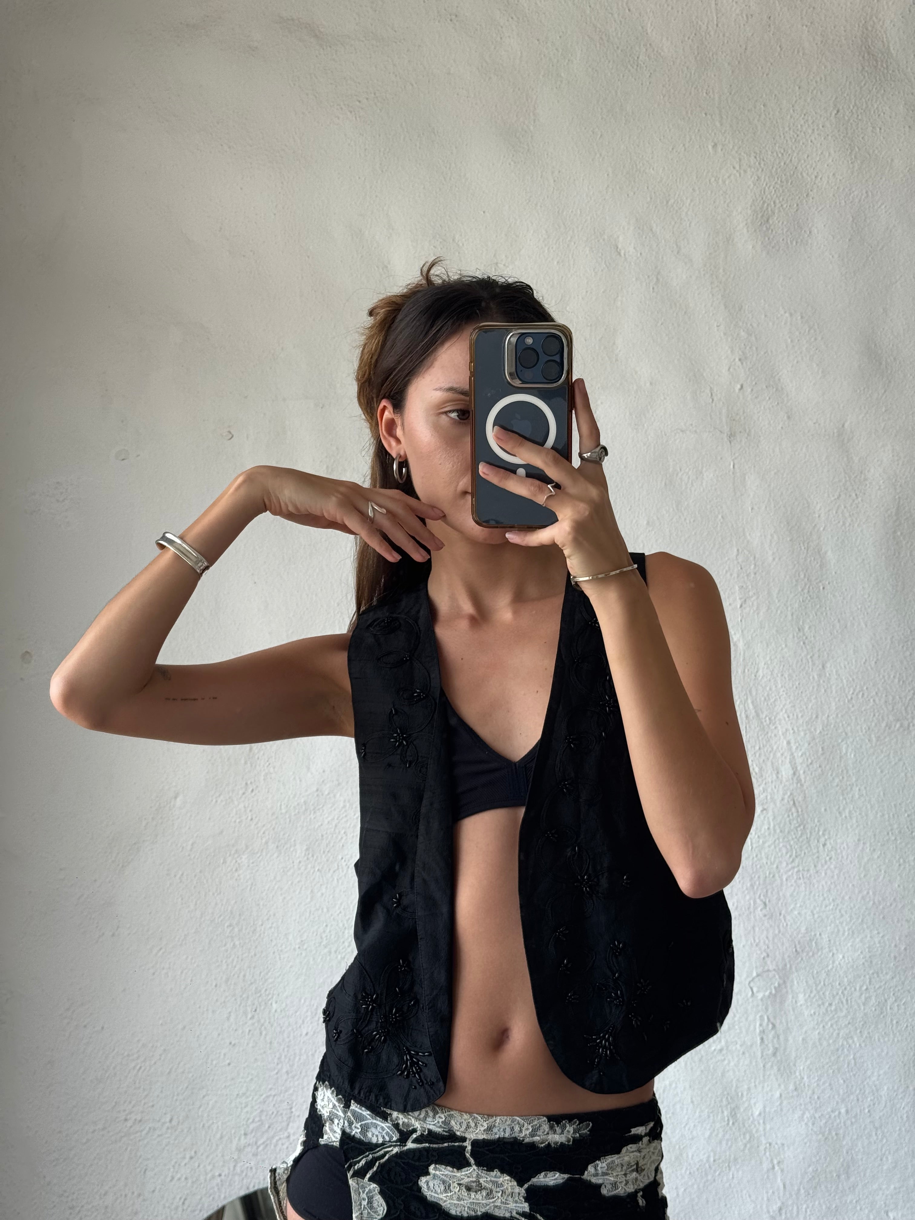 Black vintage Vest