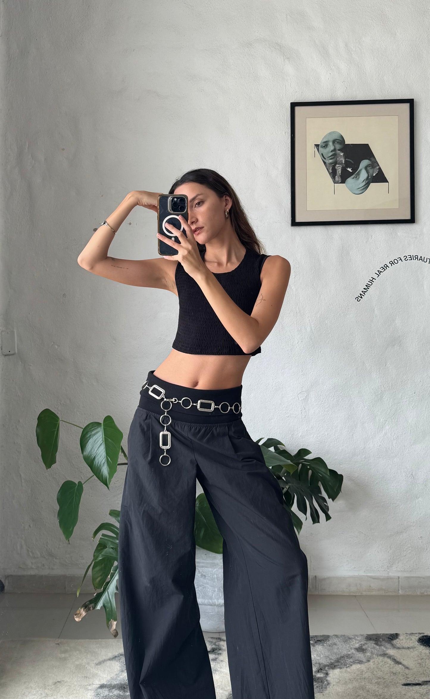 Black Upcycled top