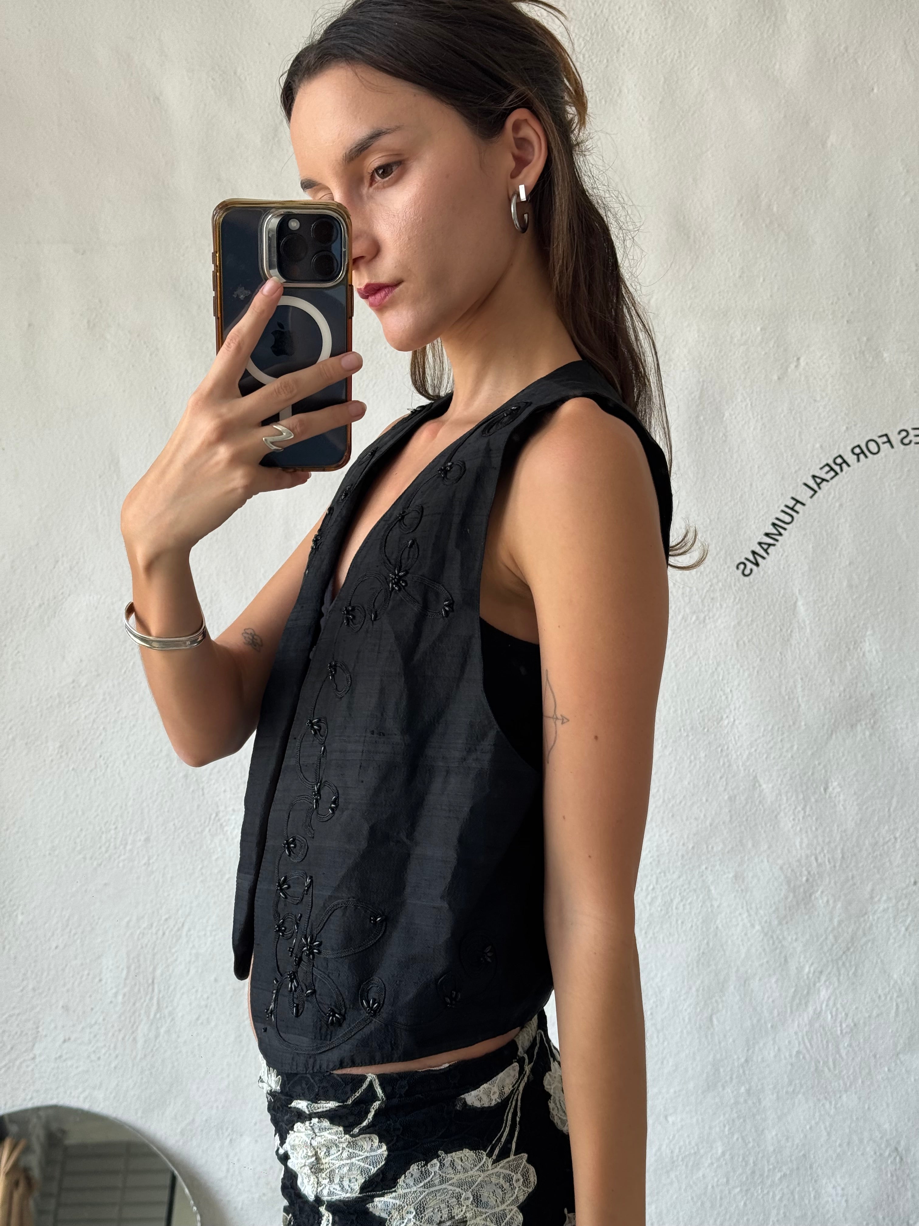 Black vintage Vest