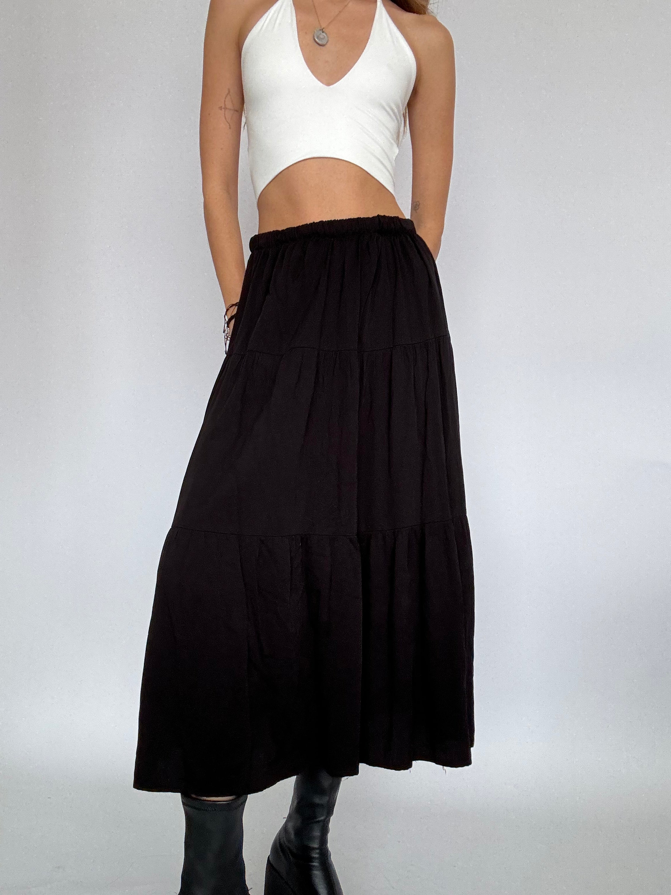 Black maxi skirt