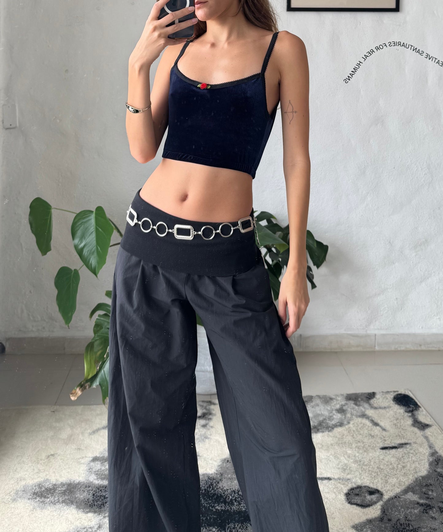 Blue velvet top