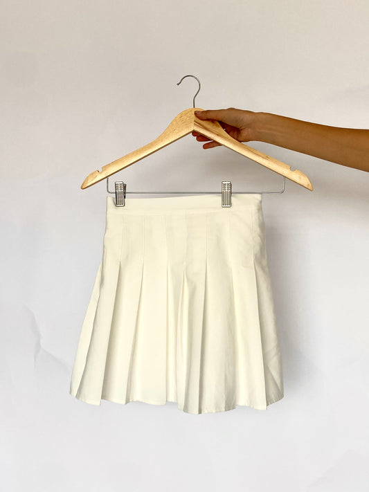 White mini skirt