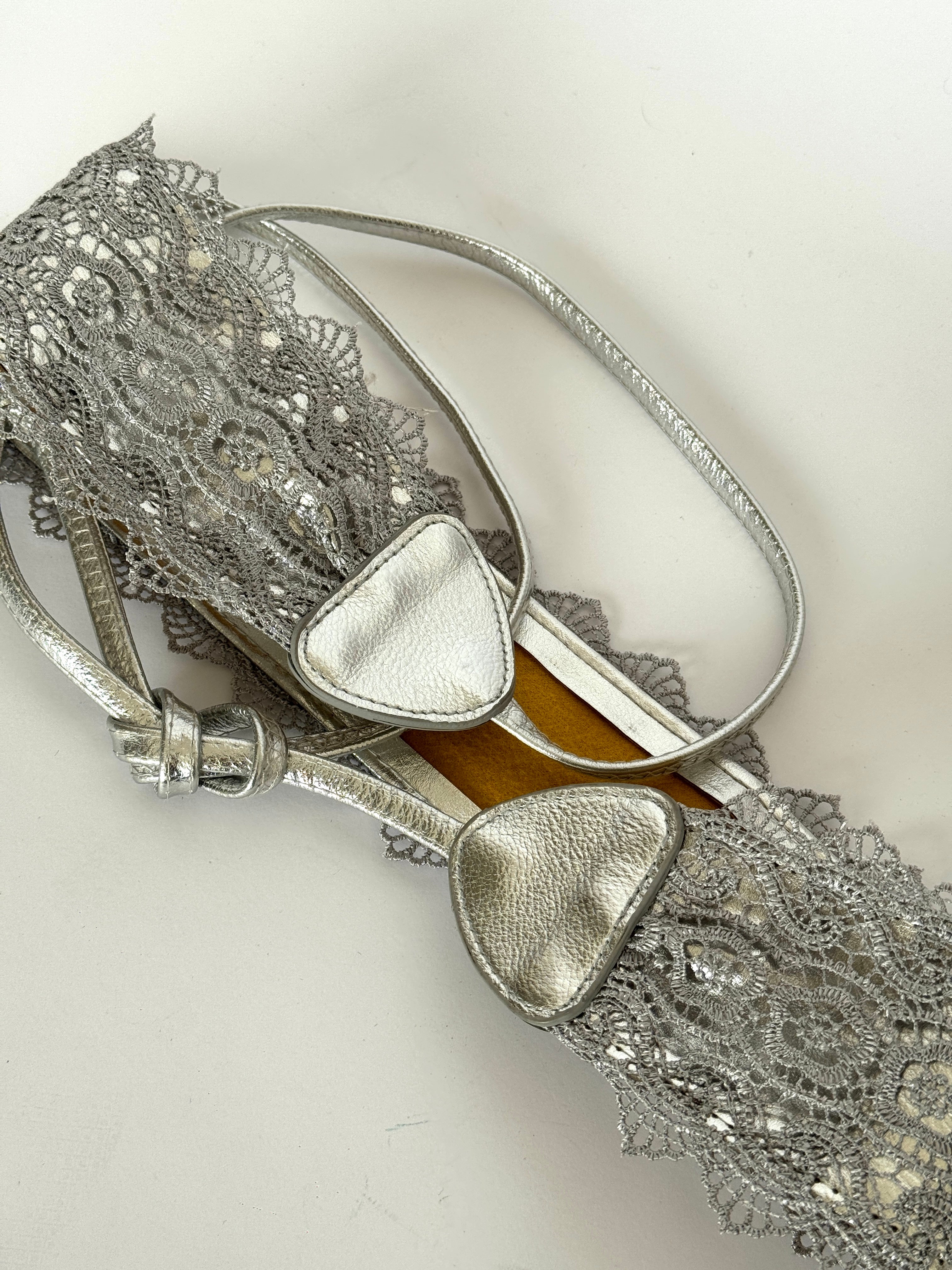 Silver lace belt